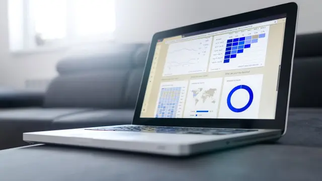 Dashboard with monitoring charts and analytics