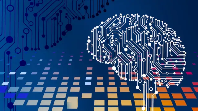 Abstract visualization of AI agents working autonomously